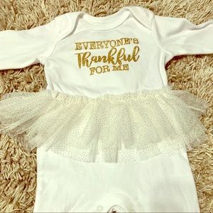 Thanksgiving baby one piece tutu outfit